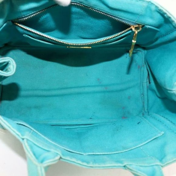 Prada Aqua Black Canapa Style 2-Way Satchel Cross Body Shoulder Bag - Picture 5 of 8